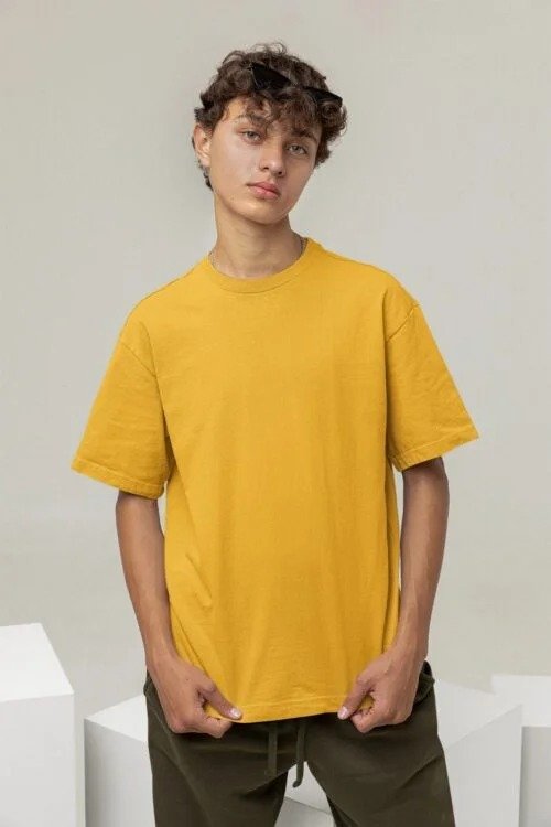 Men's Oversized T-Shirts Cotton Looper Net - View 3